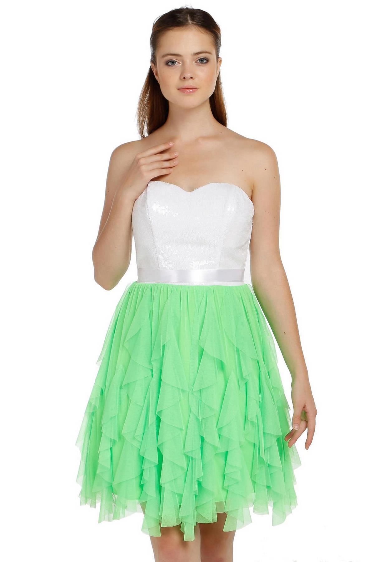 Fierte Kadın Abiye Elbise Crd4056 Balık Güpür Düğün Mercan Yeşil Abiye Elbise