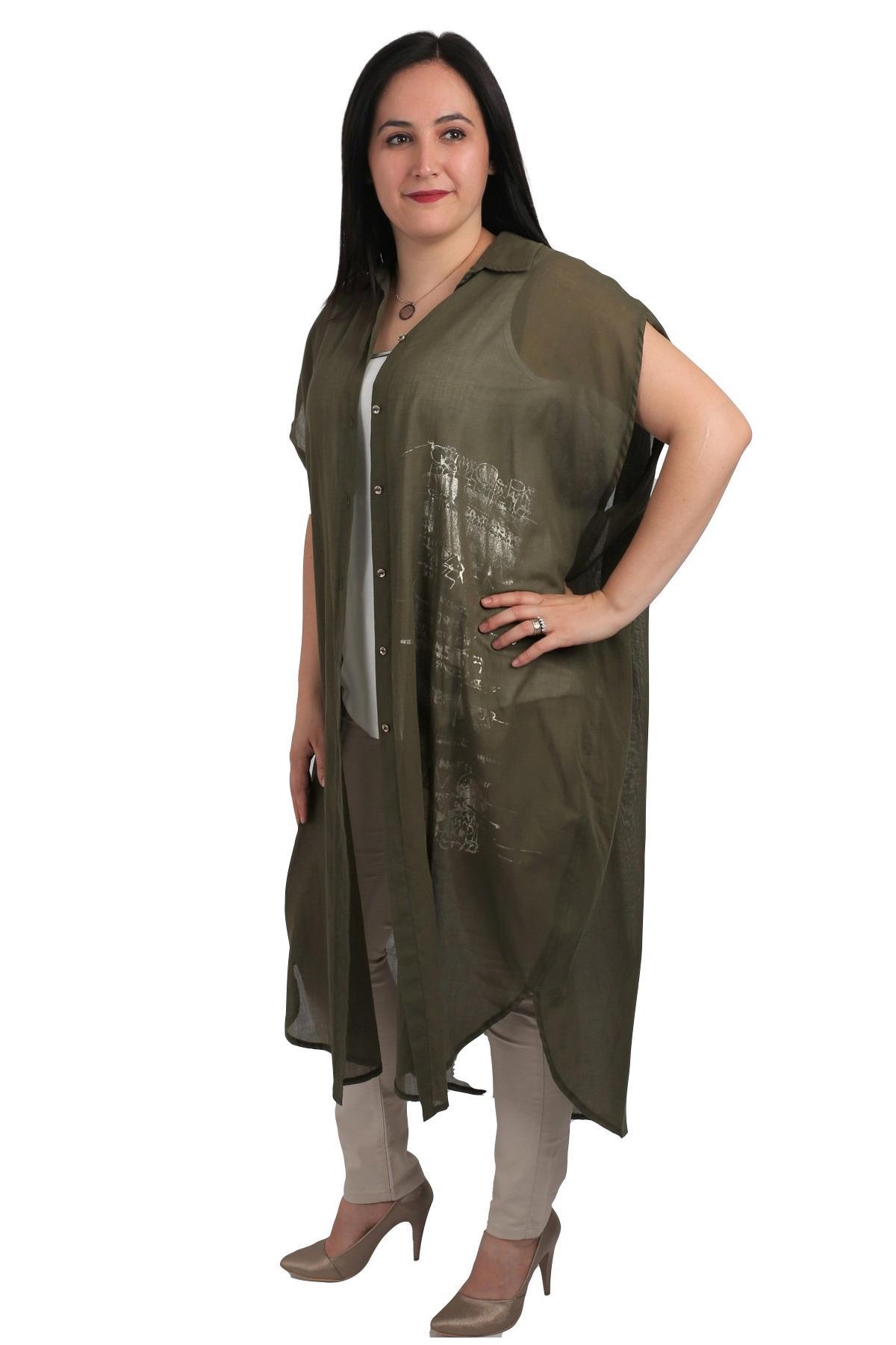 Fierte Kadın Büyük Beden Gömlek Lm13280 Uzun Kol Lacivert Büyük Beden Giyim
